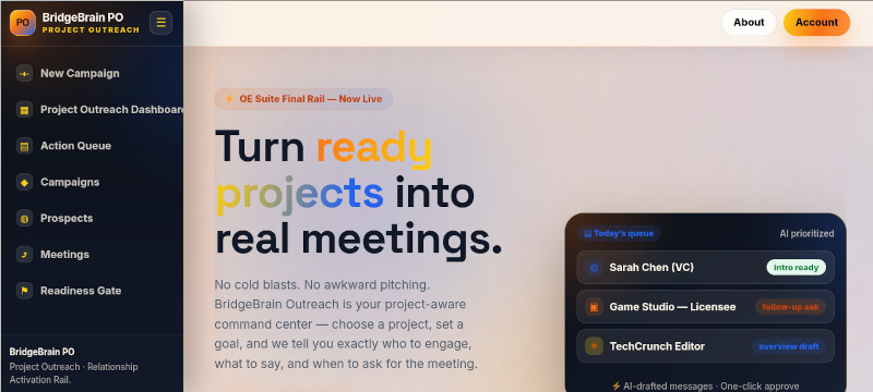 Outreach rail